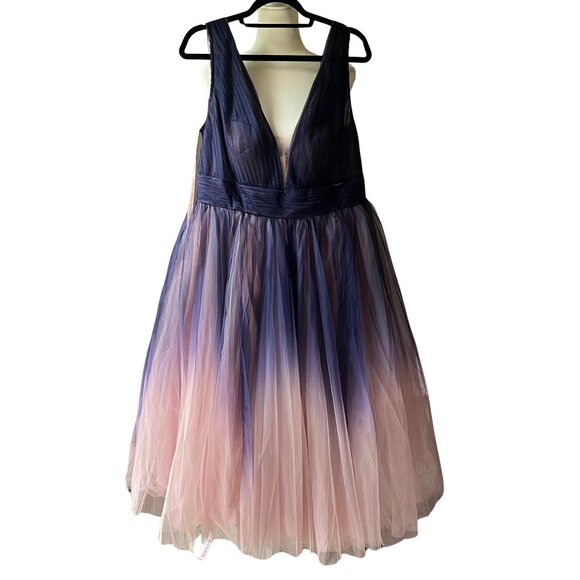 Mac Duggal Ombré Tulle Midi Length Gown – Size 14 NWT - Picture 3 of 7